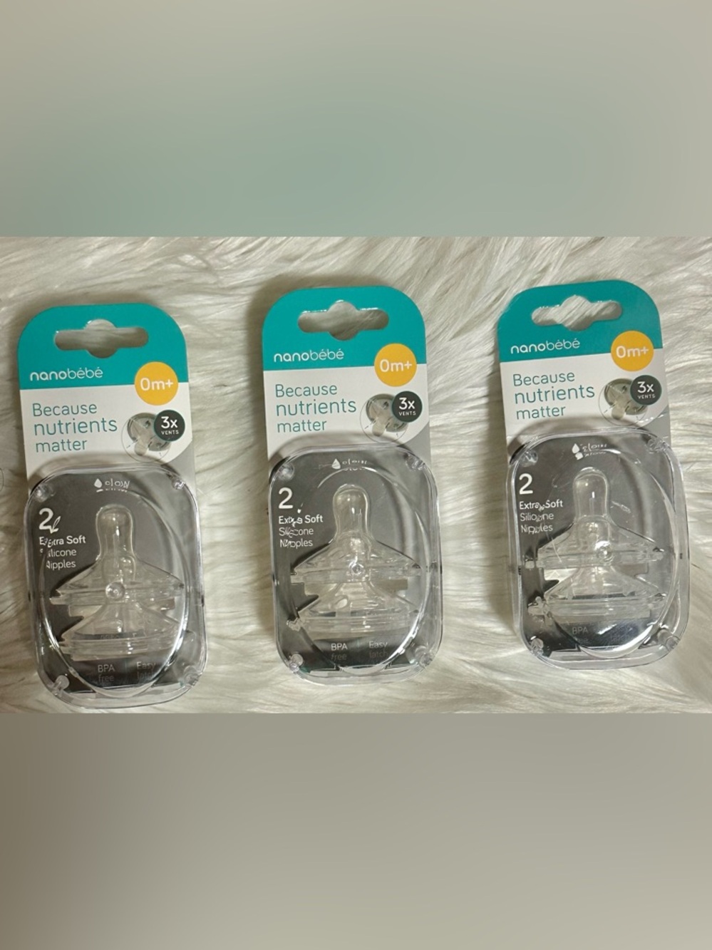 nanobébé 0m+ Silicone Nipples - Clear (2 Pack)